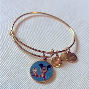 Gold Bangle Bracelet with Disney Charm